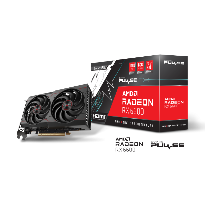 Placa de Video Sapphire RX 6600 Pulse GAMING 8GB