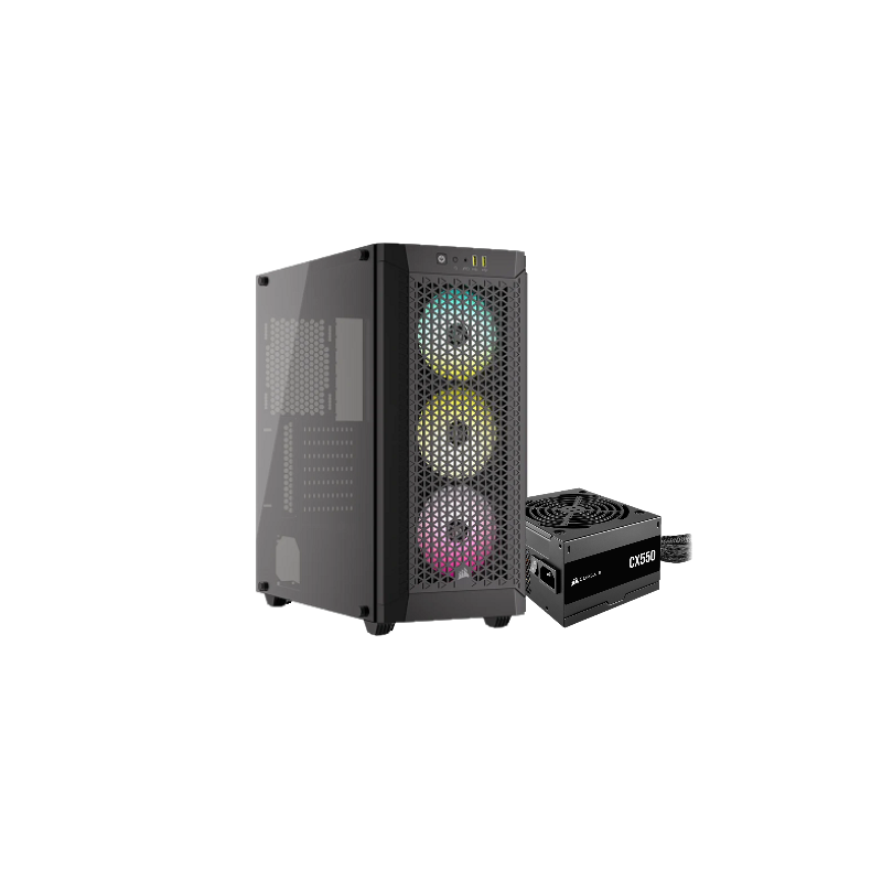 Gabinete Corsair 480T Black + Fuente CX550 550W 80+ Bronze