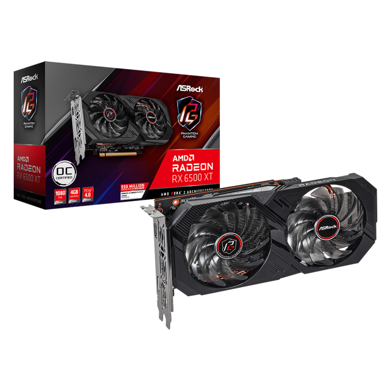 Placa de video RX 6500 XT Phantom gaming 4gb (Outlet)