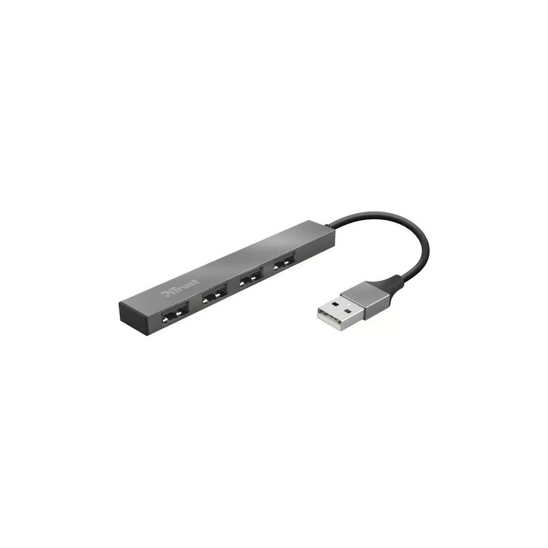 TRUST HALYX MINI HUB USB 4 PUERTOS ALUMINIO