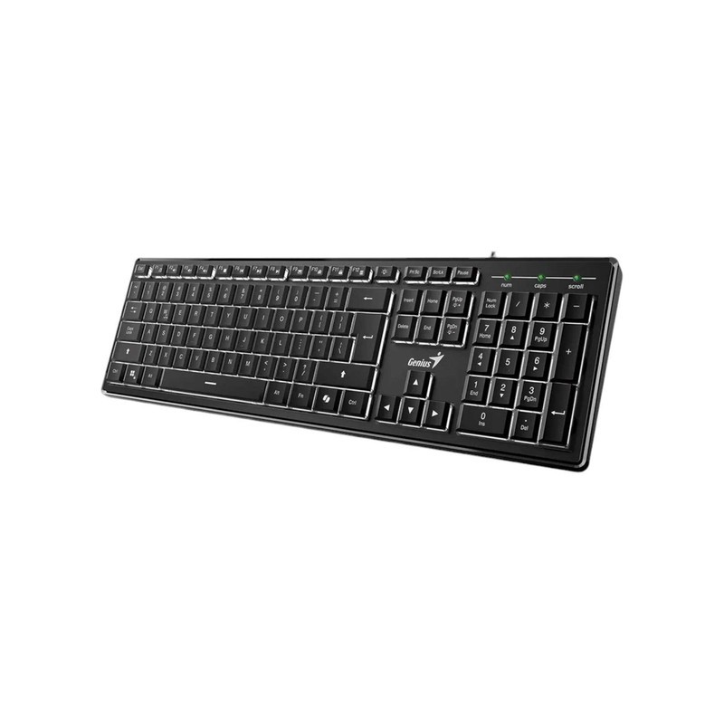 TECLADO GENIUS SLIMSTAR 820 RETROILUMINADO BLACK USB